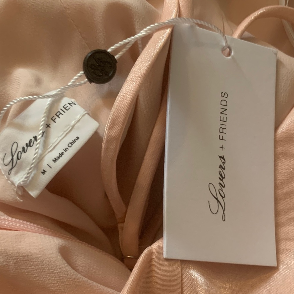 Lovers + Friends Satin Ruffle Slip - Peach - Picture 11 of 12